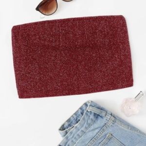 Red sparkle tube top